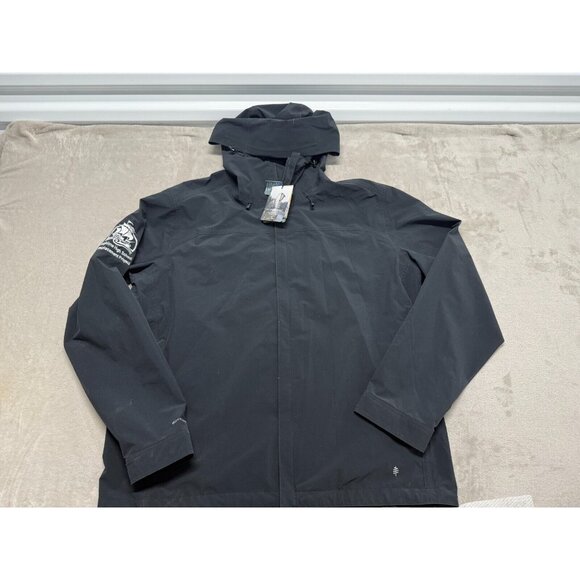 Royal Robbins Mens XL Full Zip Hooded Rain Jacket Windbreaker Navy $159 NWT READ - Picture 1 of 16